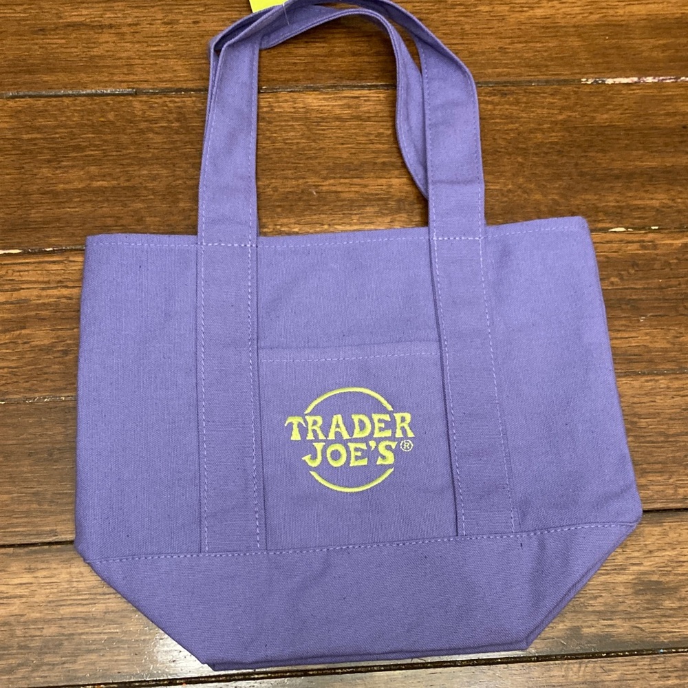 Trader Joe's Halloween mini Purple canvas Tote Bag